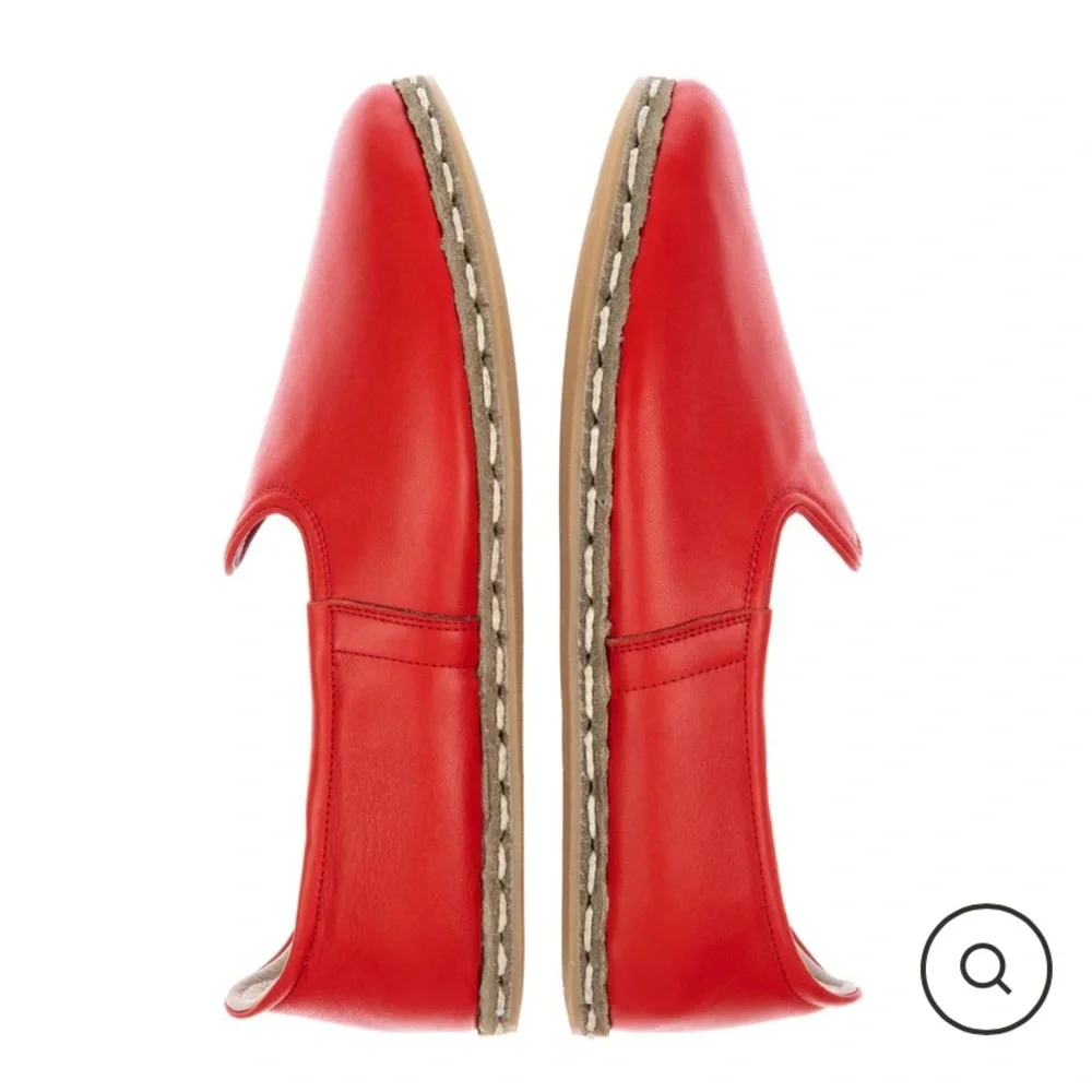 Atlantis Men's Red Slip On Shoes Size 13 Turkish Peru Handmade Leather - Picture 5 of 9